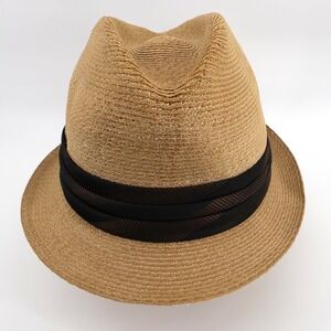 Vintage Dobbs Fifth Avenue Straw Fedora Hat Tan Mens 7 1/2